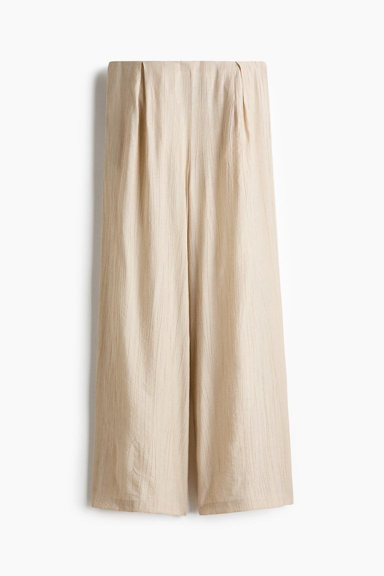 Crinkled Viscose-Blend Pants