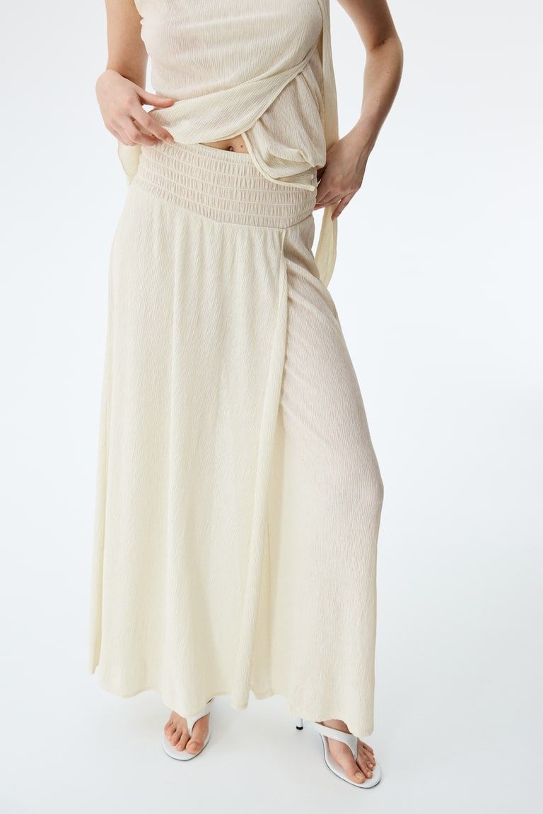 Crinkled Wrapover Pants
