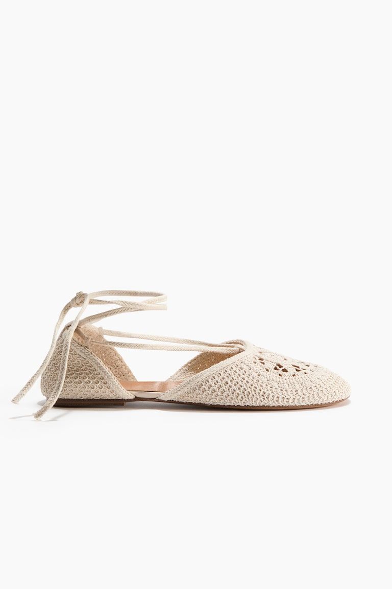 Crochet-Look Ballet Flats