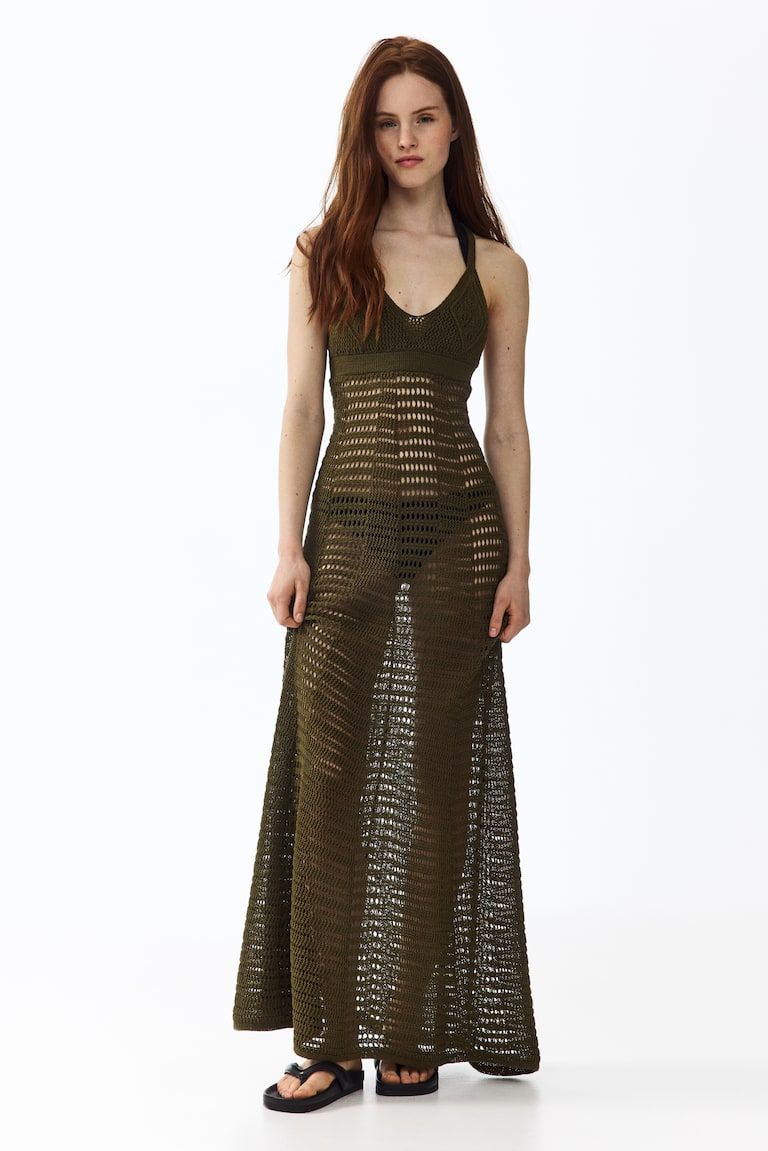 Crochet-Look Maxi Dress