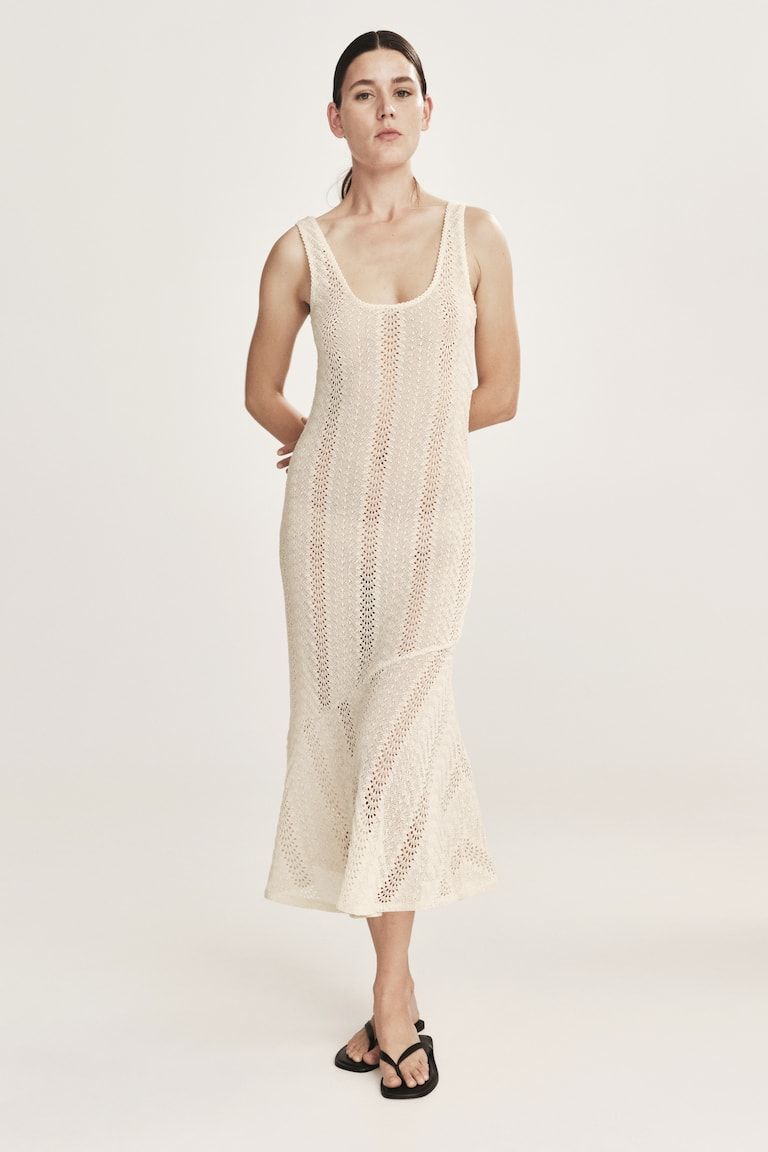 Crochet-Look Midi Dress