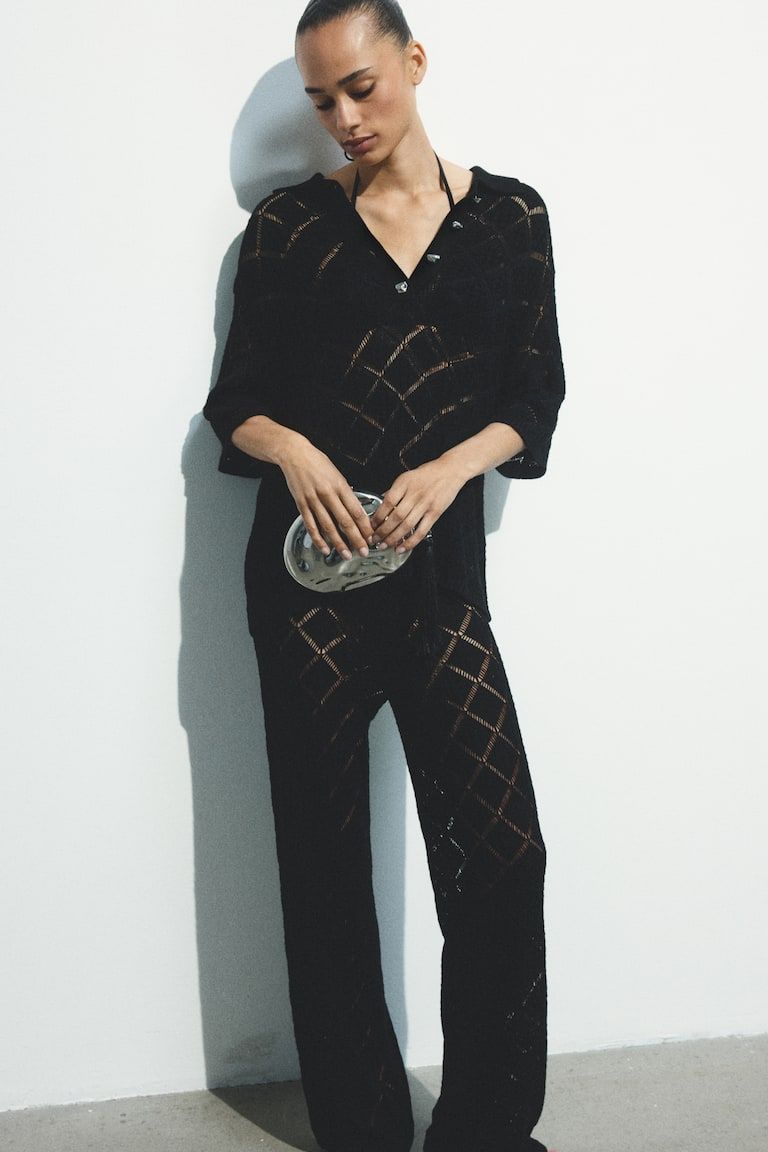 Crochet-Look Pants