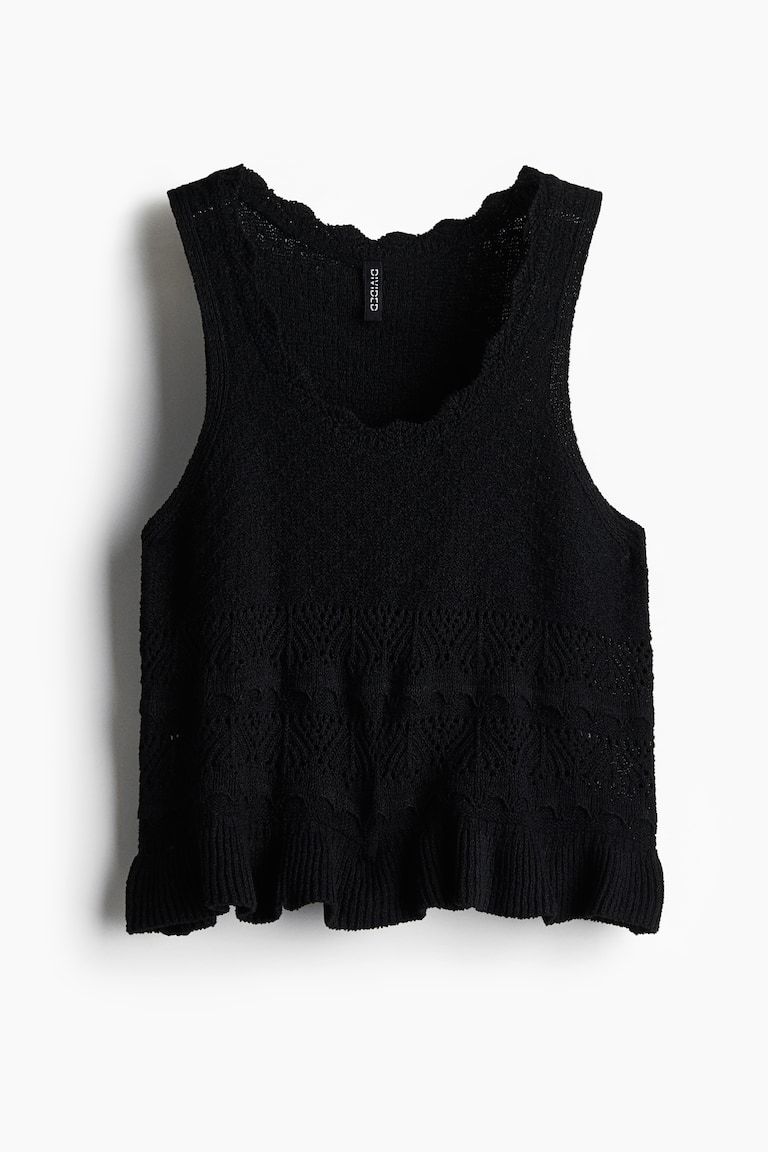 Crochet-Look Sleeveless Top