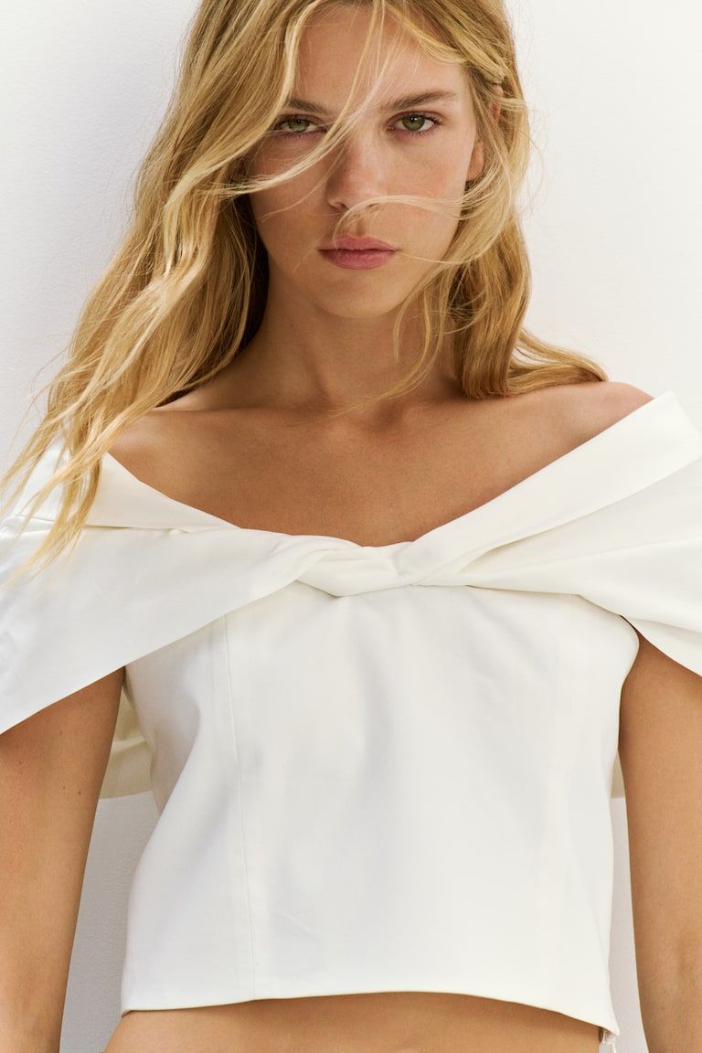Cropped off-the-shoulder top