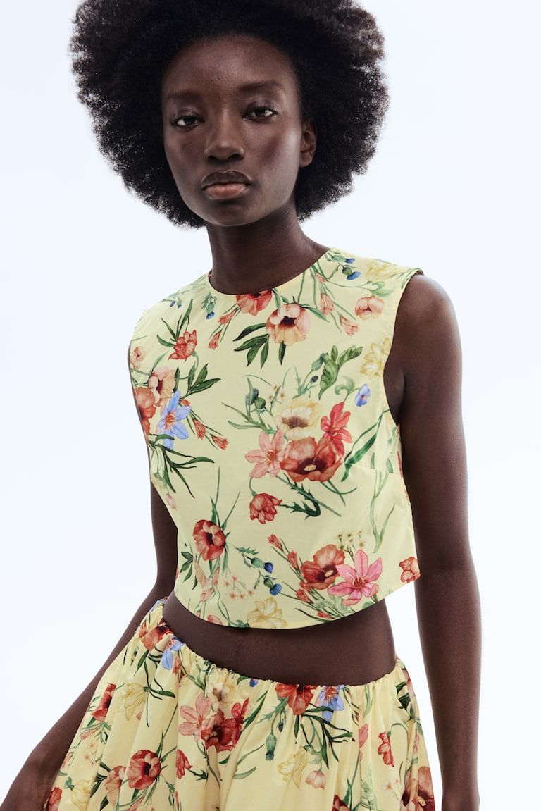 Cropped poplin top