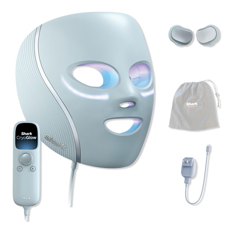 CryoGlow Under-Eye Cooling + LED Anti-Aging & Skin Clearing Mask - Blue