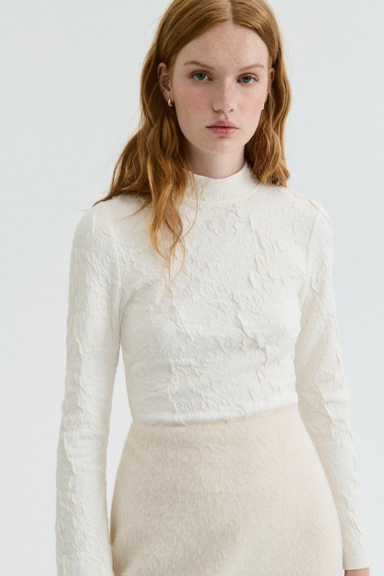 Cutout Jacquard Jersey Top