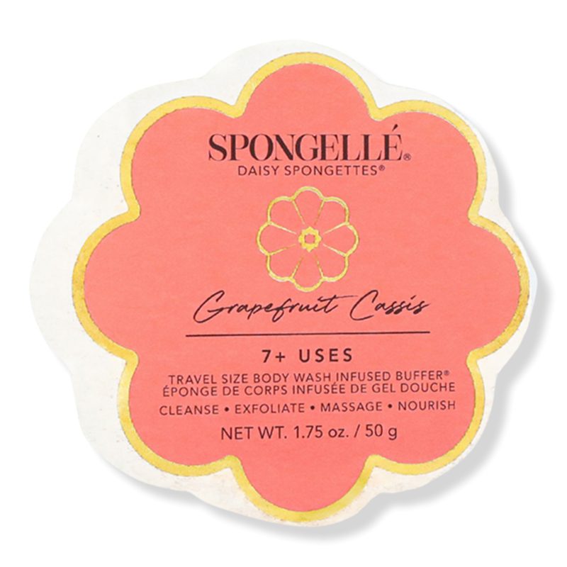 Daisy Collection Flower Shaped Spongette Grapefruit Cassis