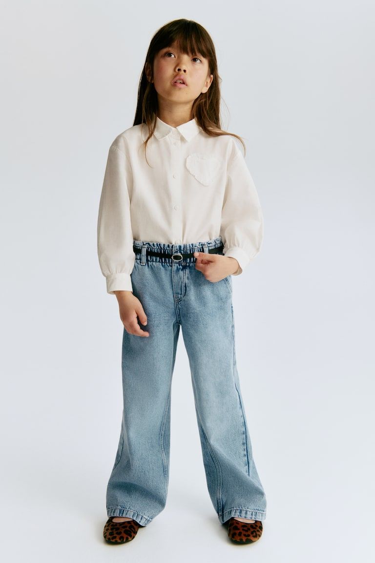 Daisy Wide Leg Paper-Bag Jeans