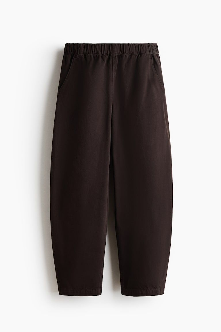 Denim Barrel-Leg Pants
