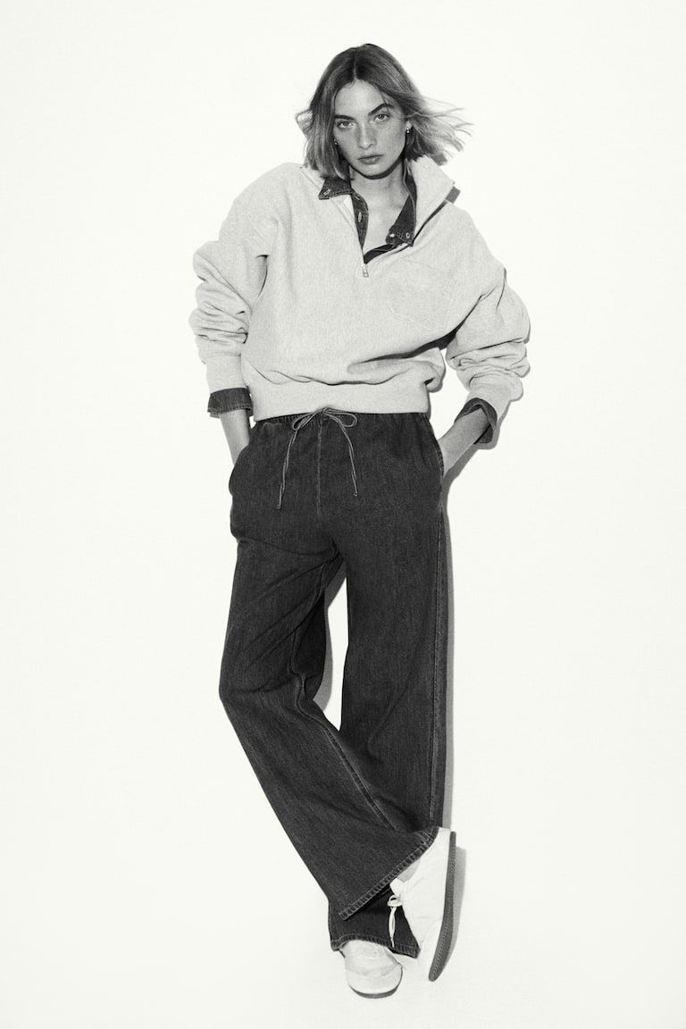 Denim Drawstring Pants