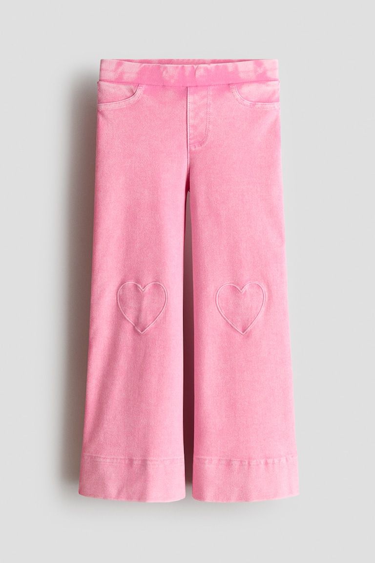 Denim-Look Wide-Leg Jeggings