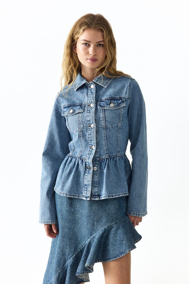 Denim Peplum Jacket