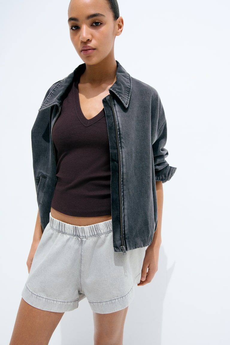 Denim Pull-On Shorts