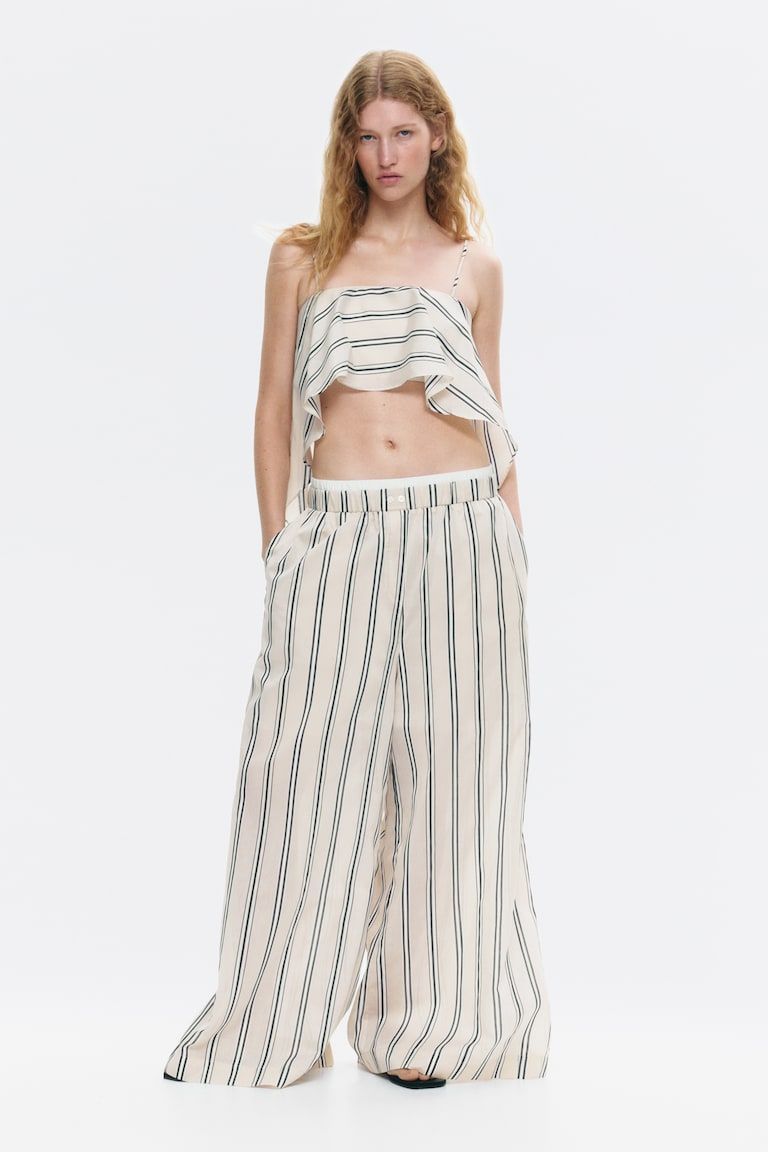 Double-Waistband Pull-On Pants