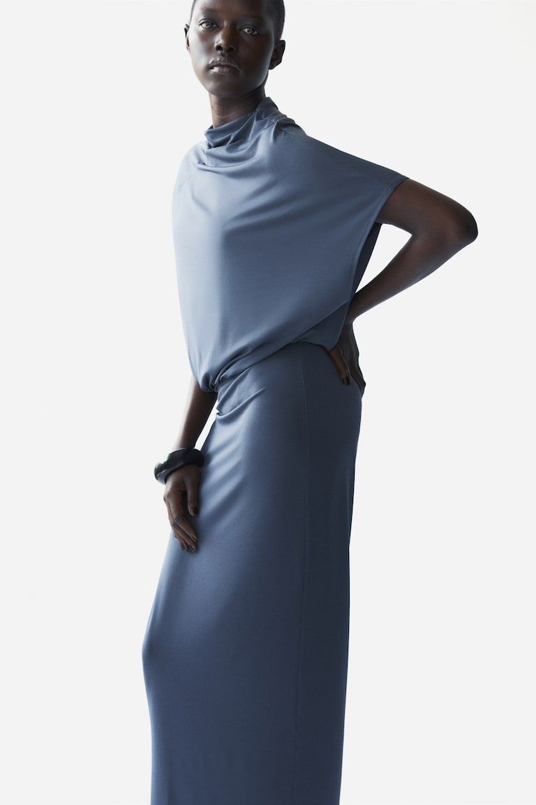 Draped Asymmetric Dress