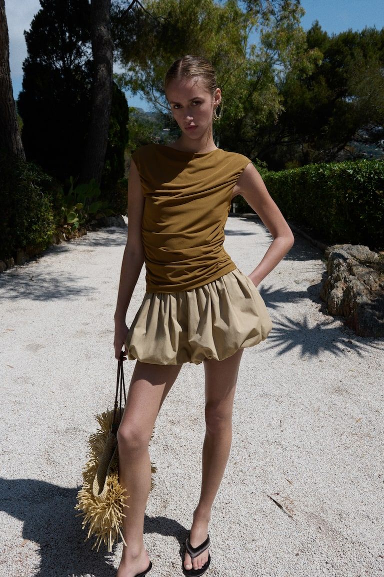 Draped Boat-Neck Top
