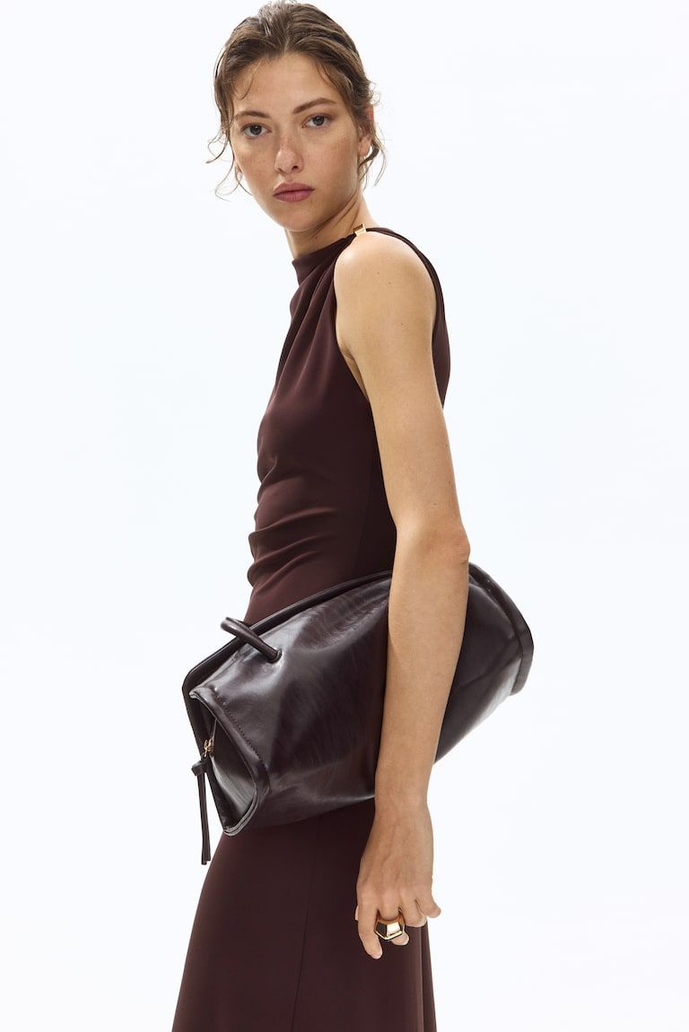 Draped-Detail Jersey Dress