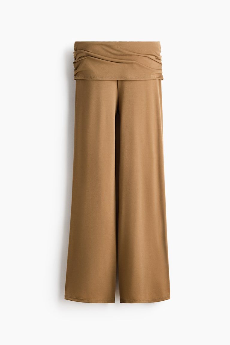 Draped Fine-Knit Pants