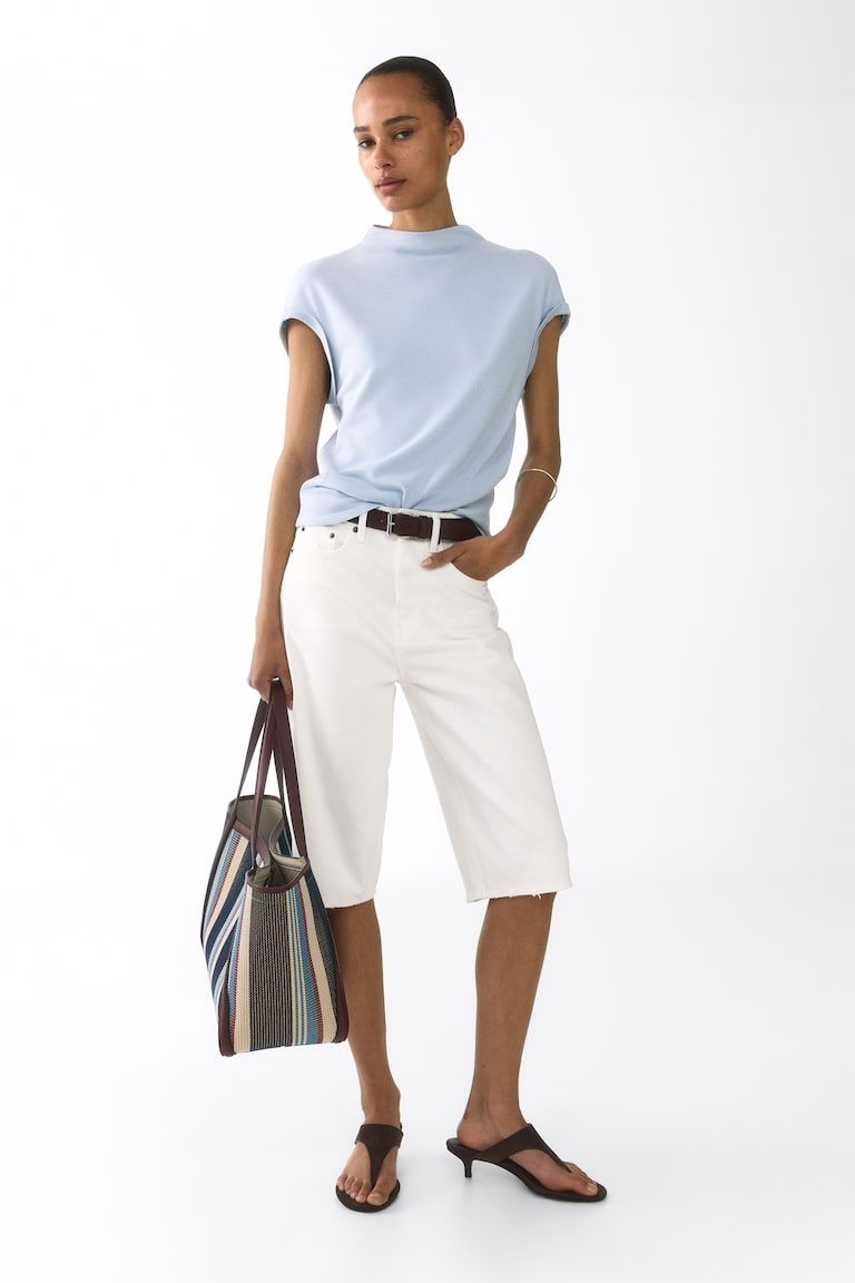 Draped Fine-Knit Top