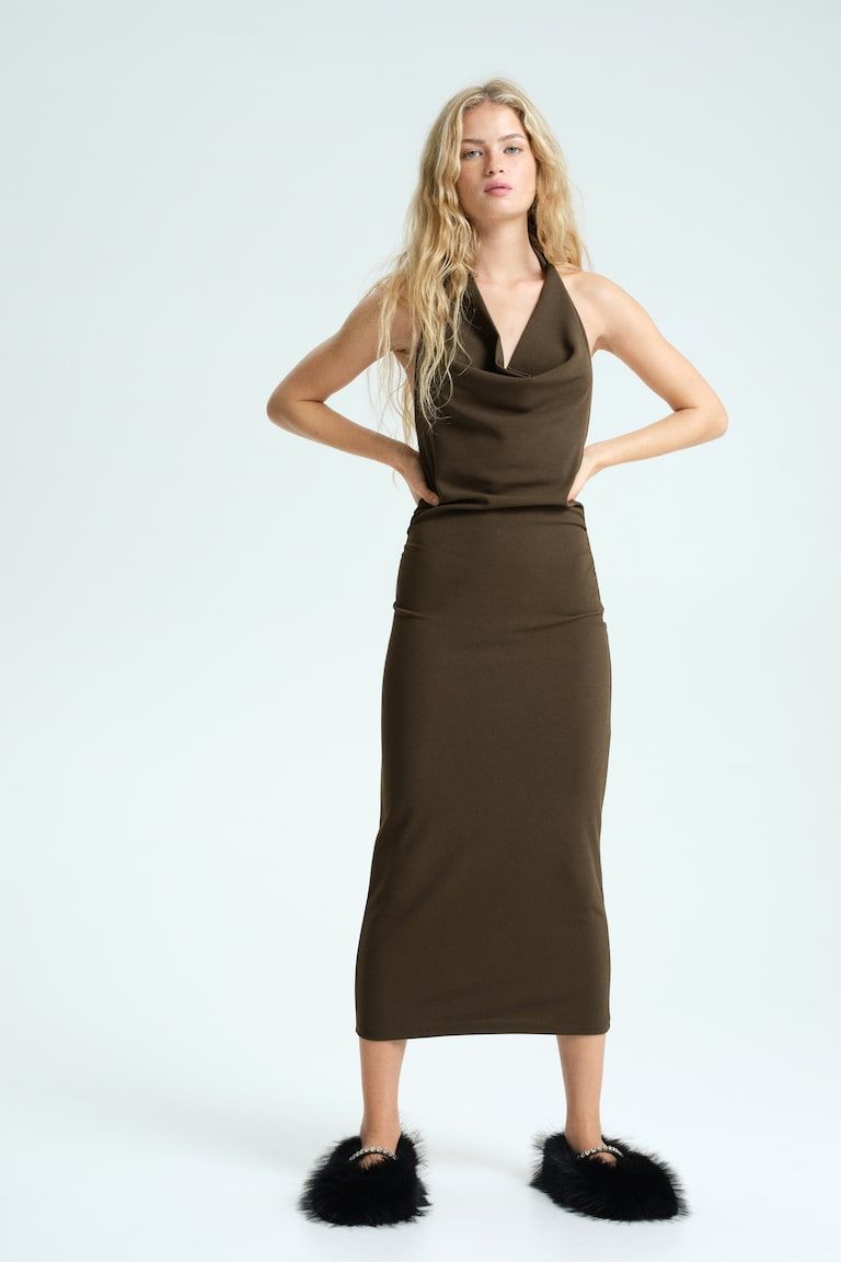 Draped Halterneck Dress