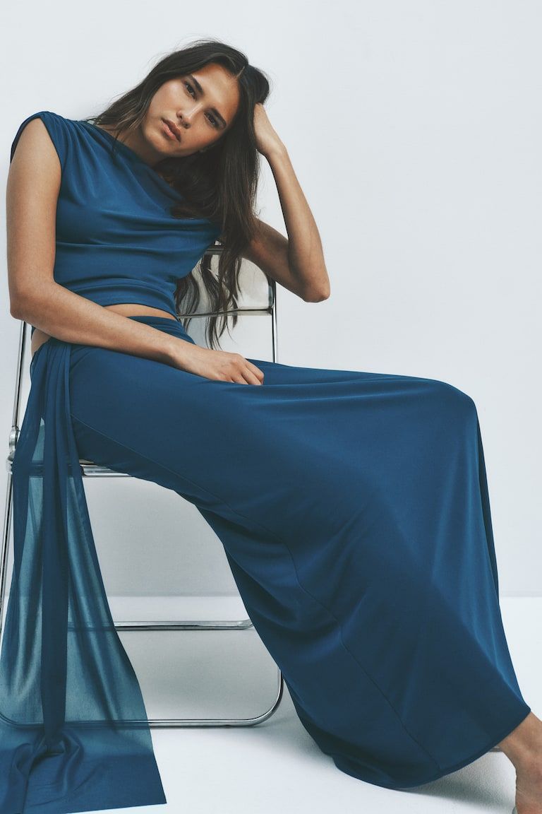 Draped Jersey Skirt