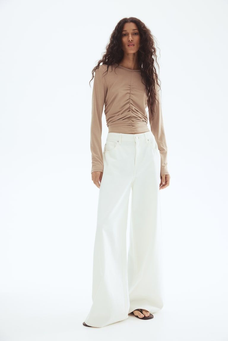 Draped Long-Sleeved Top