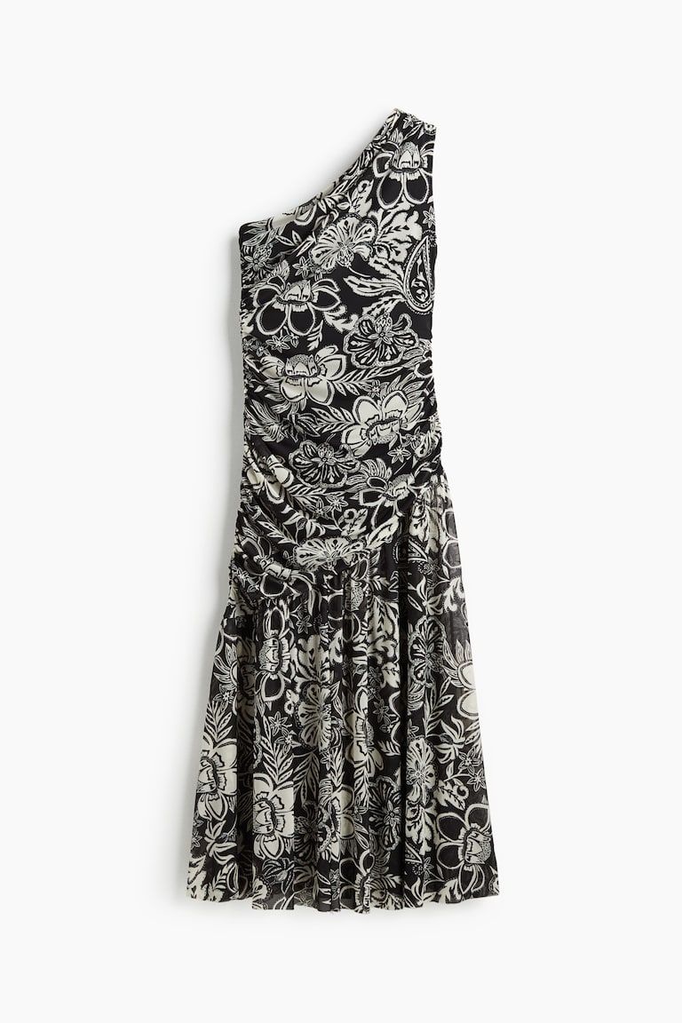 Draped One-Shoulder Dress