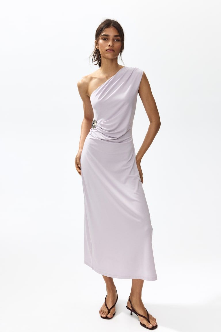 Draped One-Shoulder Dress