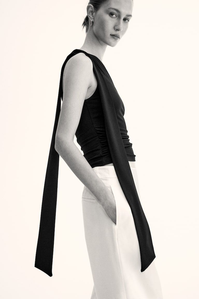 Draped One-Shoulder Top