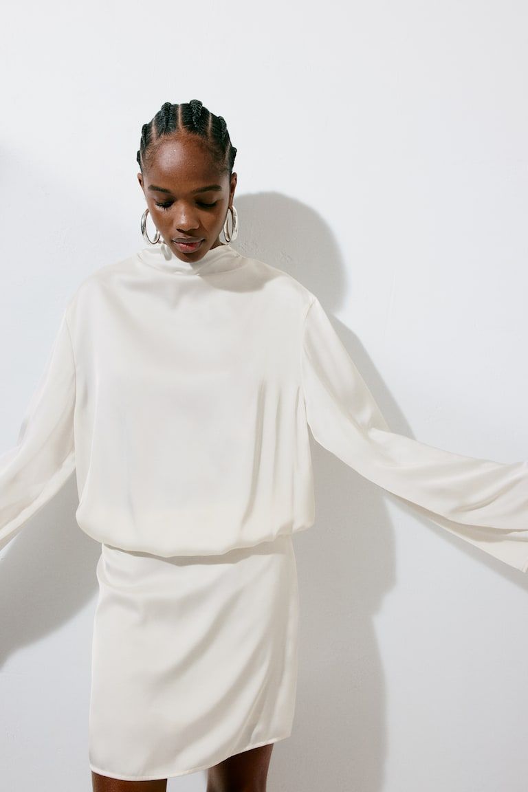 Draped Satin Dress