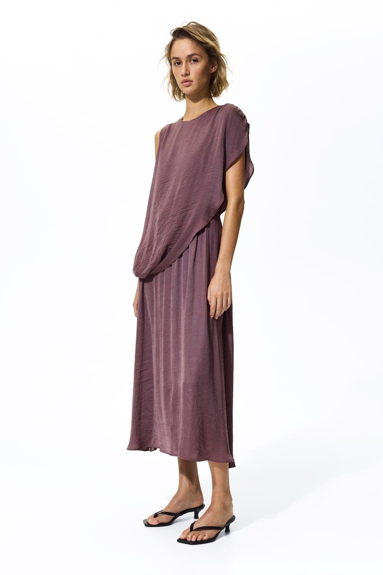Draped Satin Dress