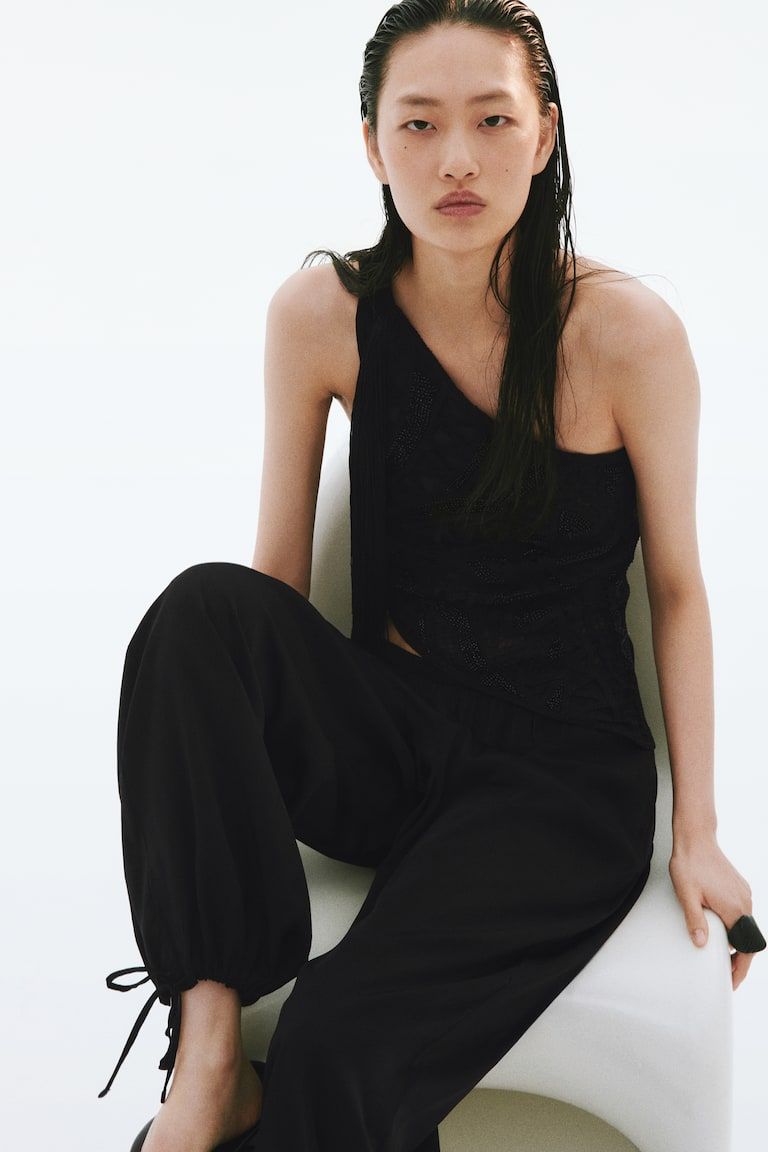 Drawstring-Detail Balloon-Leg Pants