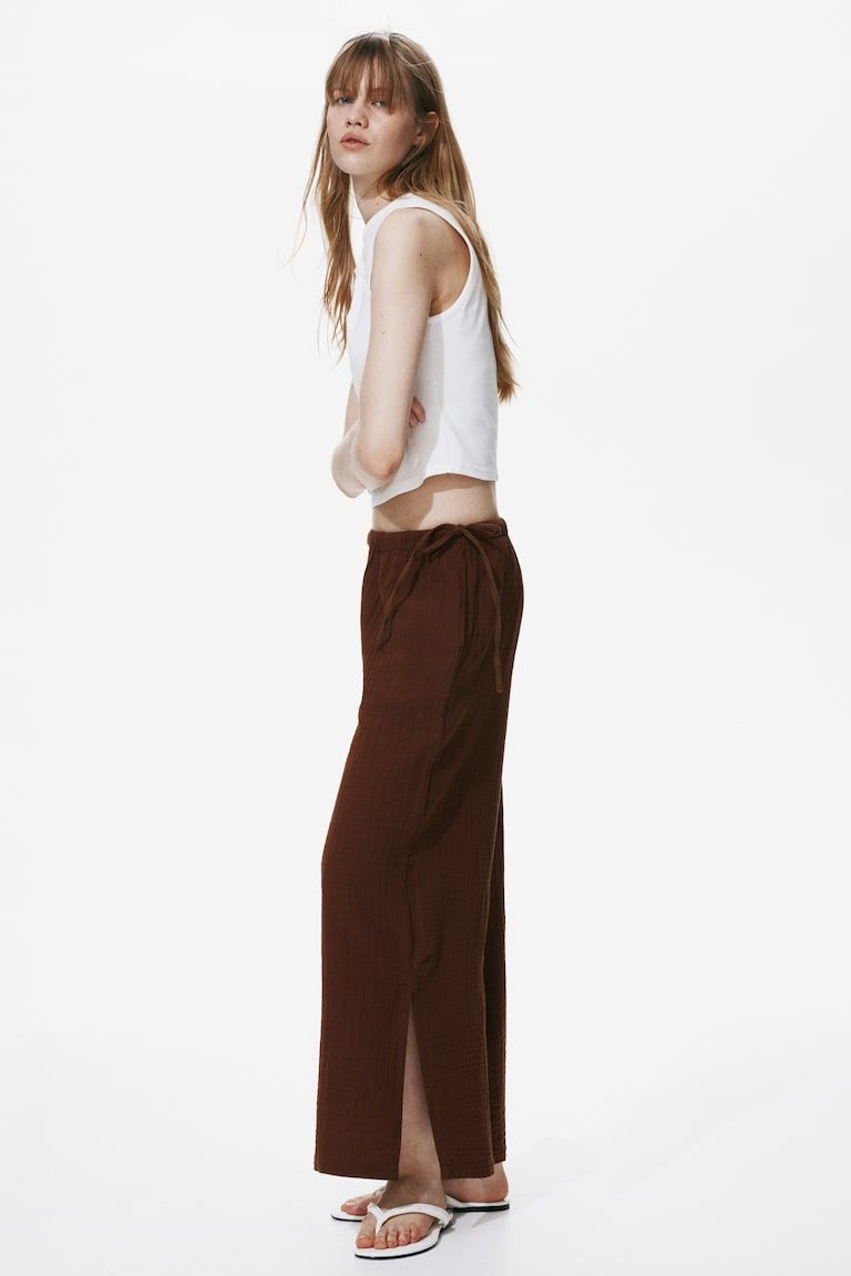 Drawstring-Detail Muslin Pants