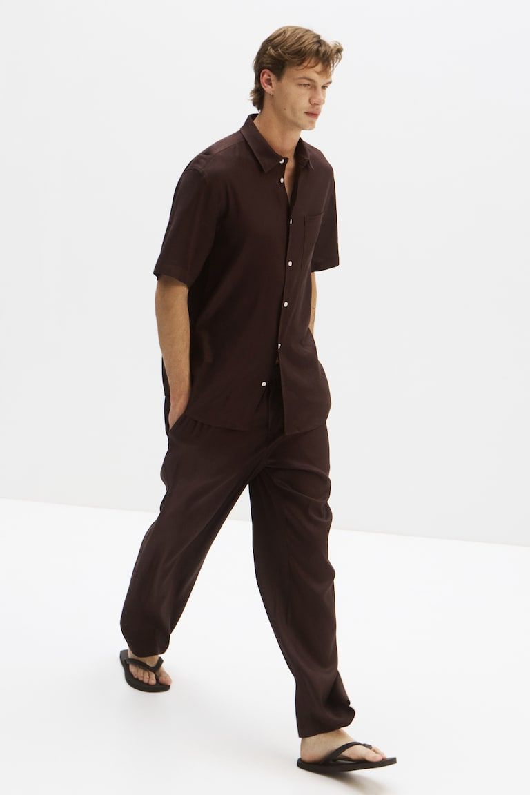 Easy-Care Loose-Fit Linen-Blend Pants