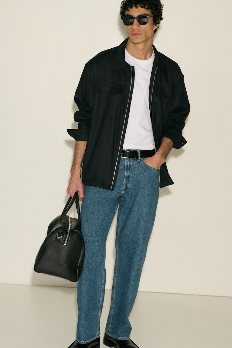 Easy-Care Regular-Fit Linen-Blend Overshirt