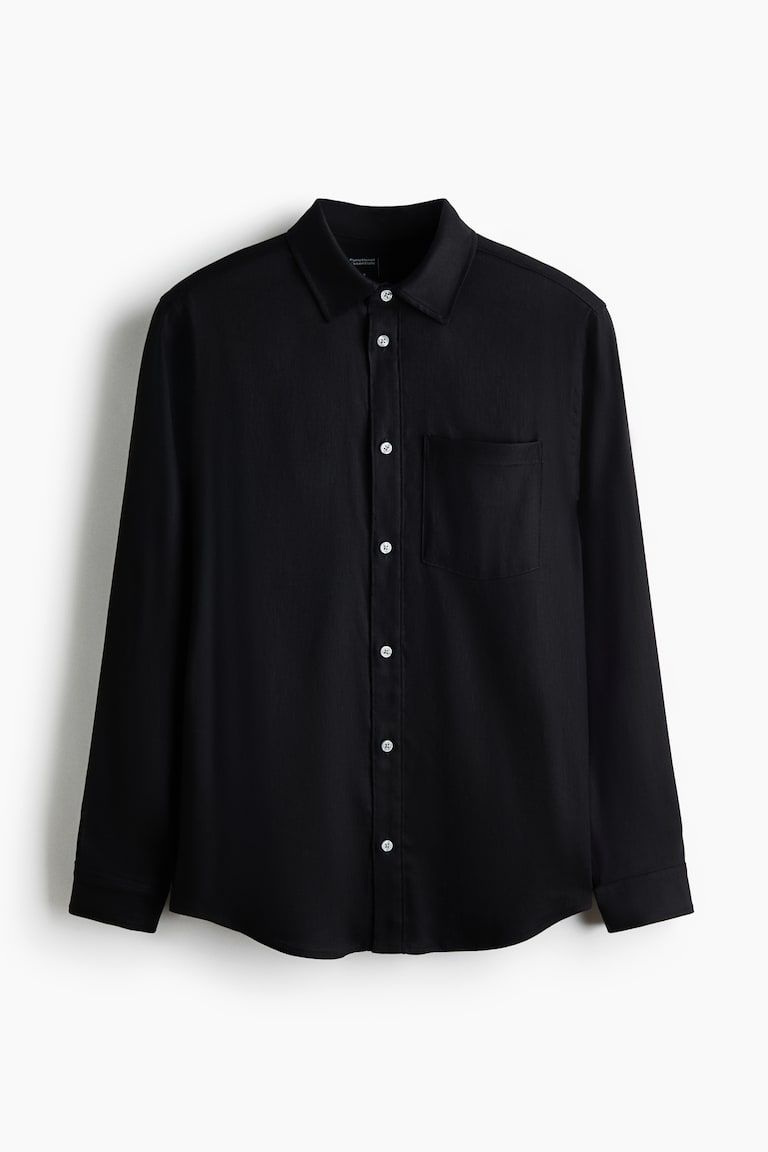 Easy-Care Regular-Fit Linen-Blend Shirt
