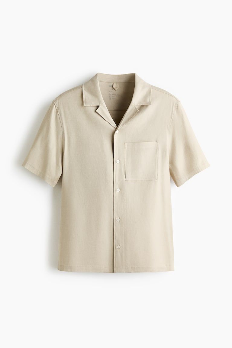 Easy-Care Regular-Fit Linen-Blend Shirt