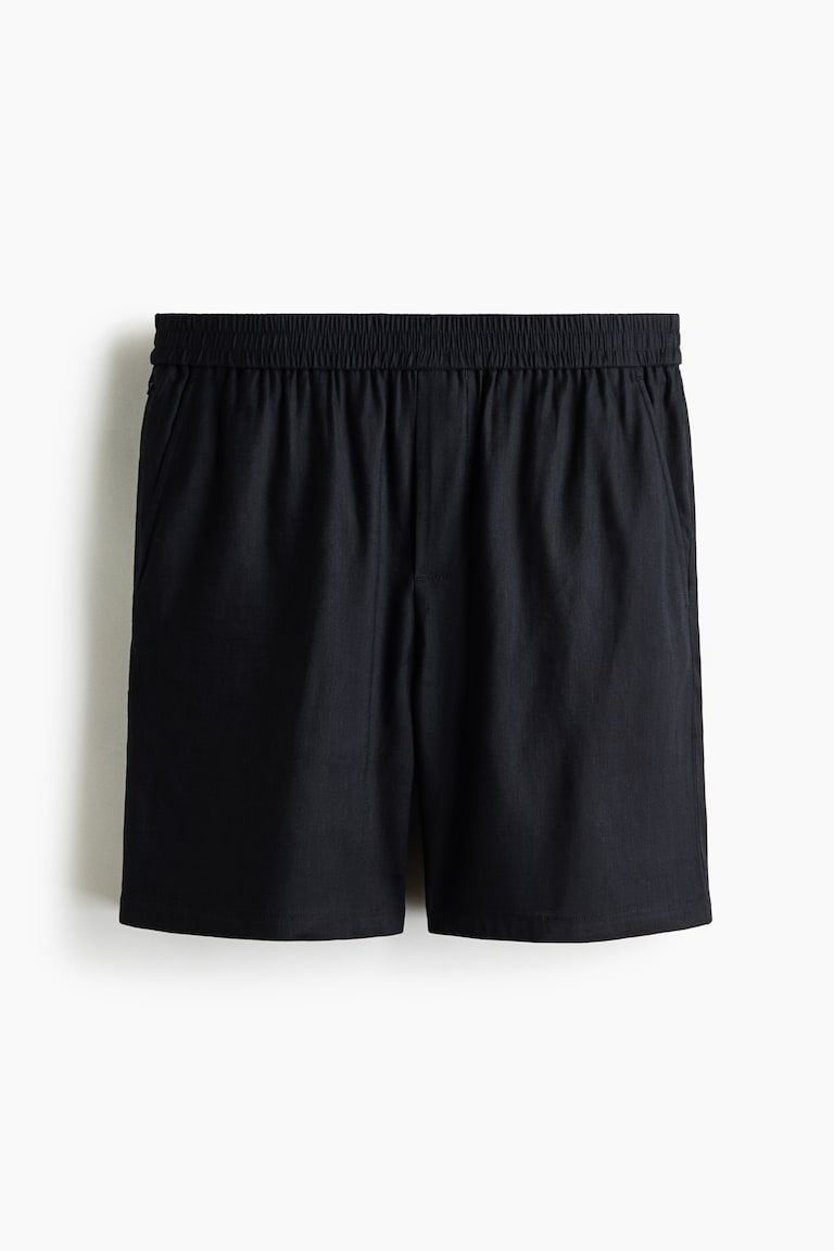 Easy-Care Relaxed-Fit Linen-Blend Shorts