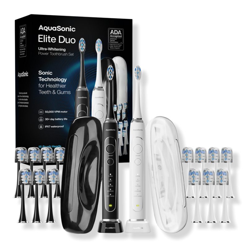 Elite Duo Rechargeable Electric Toothbrush Set - Black
