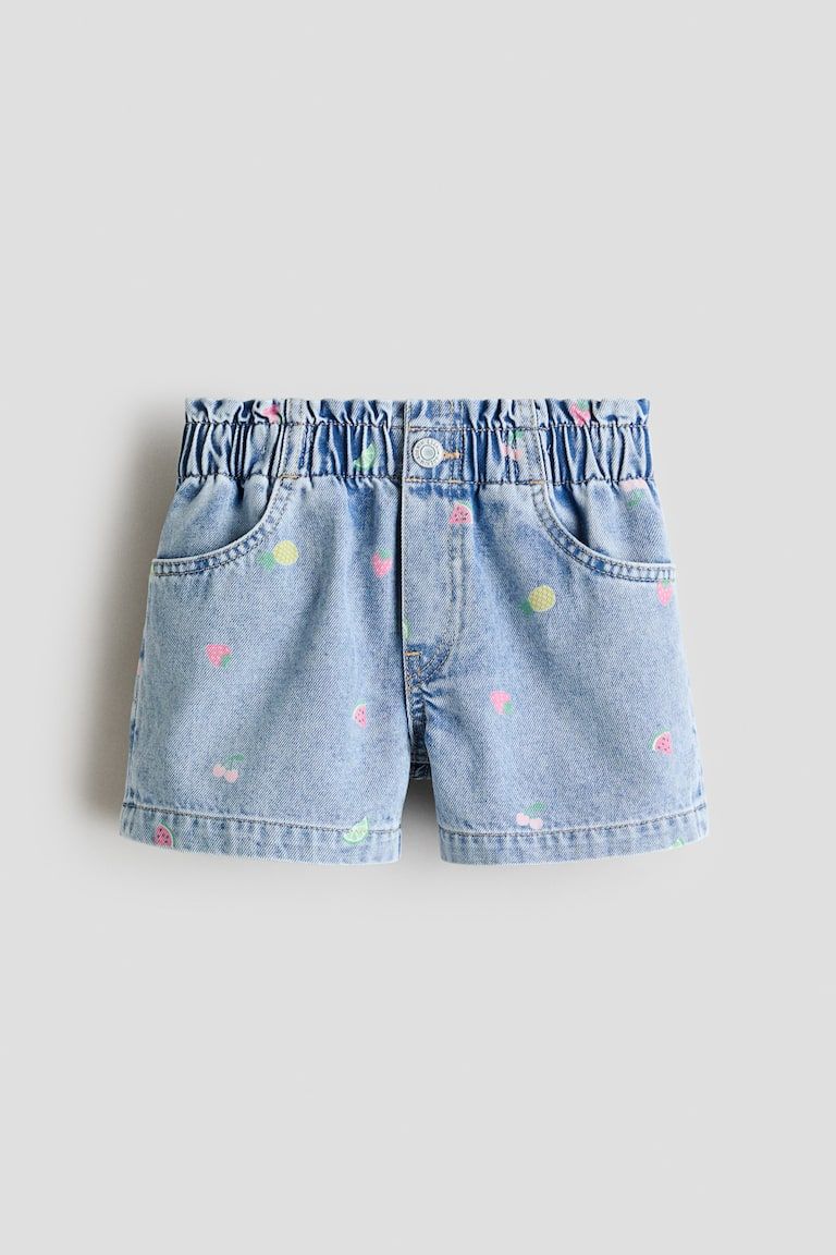 Embroidered Denim Shorts