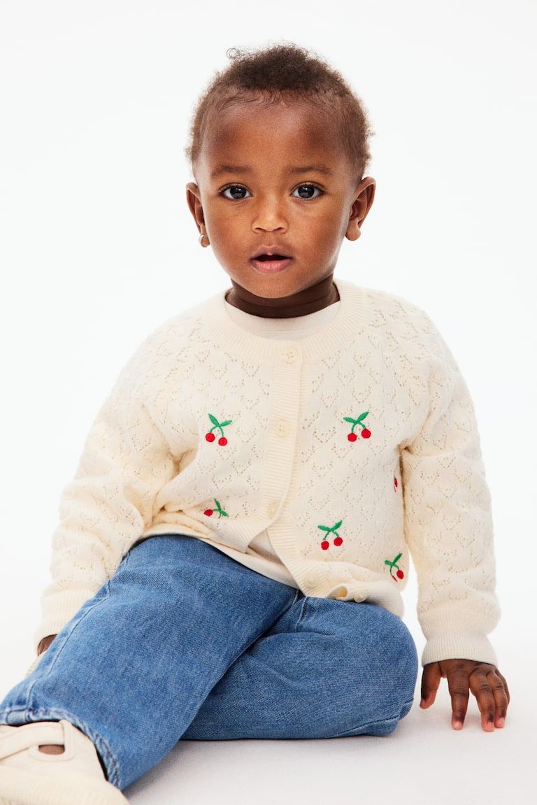 Embroidered-Detail Cardigan