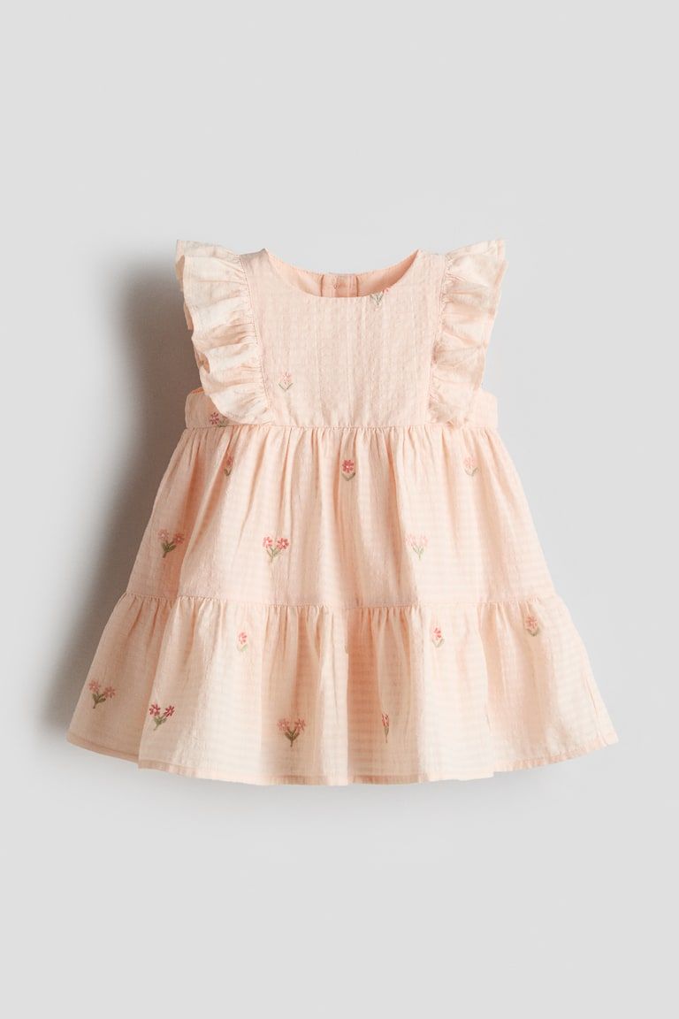 Embroidered-Detail Cotton Dress