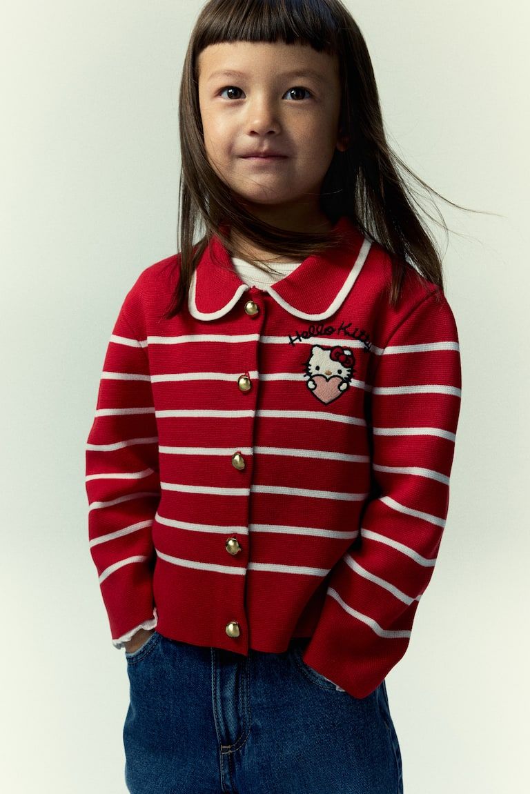 Embroidered-Detail Knit Cardigan
