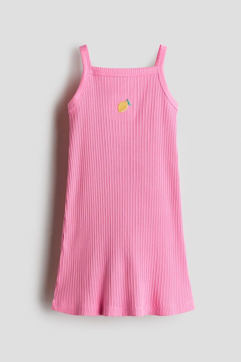 Embroidered-Detail Strappy Dress