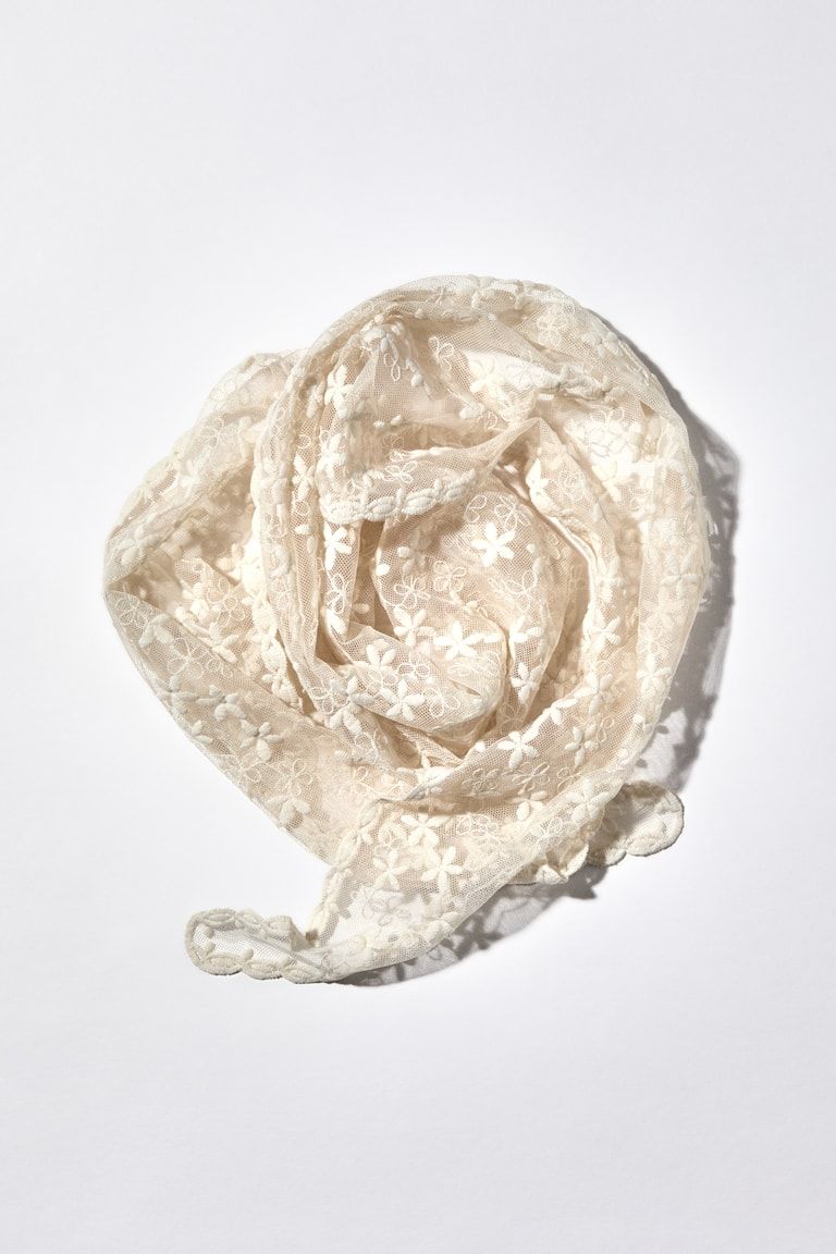 Embroidered mesh hip scarf