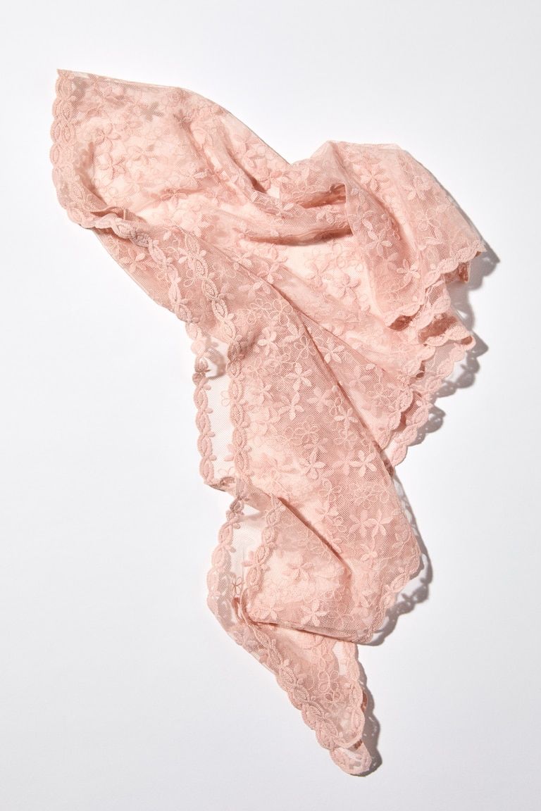 Embroidered mesh hip scarf