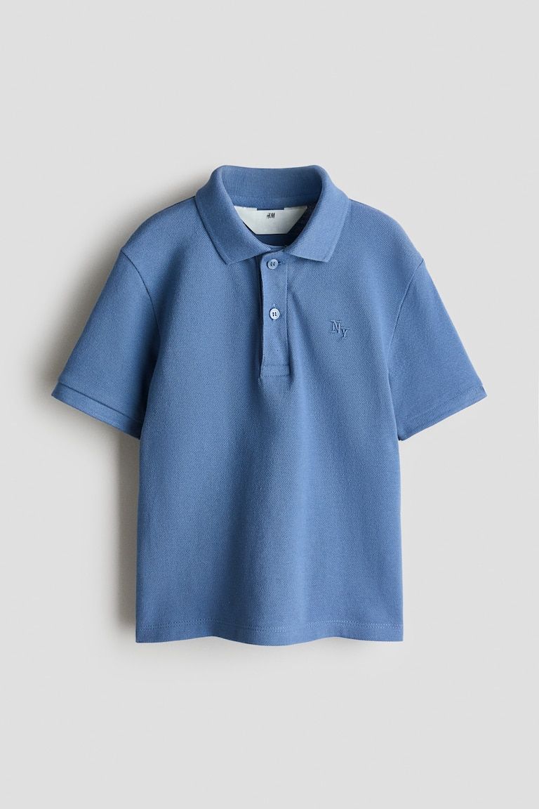 Embroidered-Motif Piqué Polo Shirt