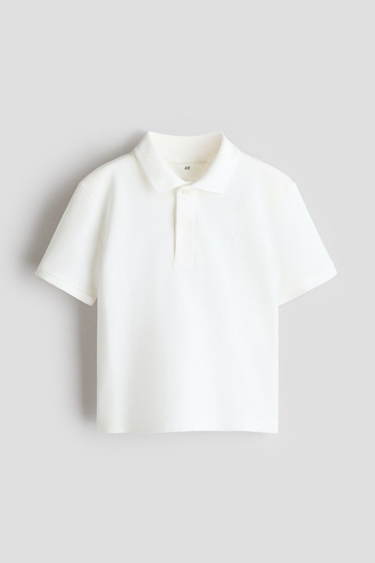 Embroidered-Motif Piqué Polo Shirt