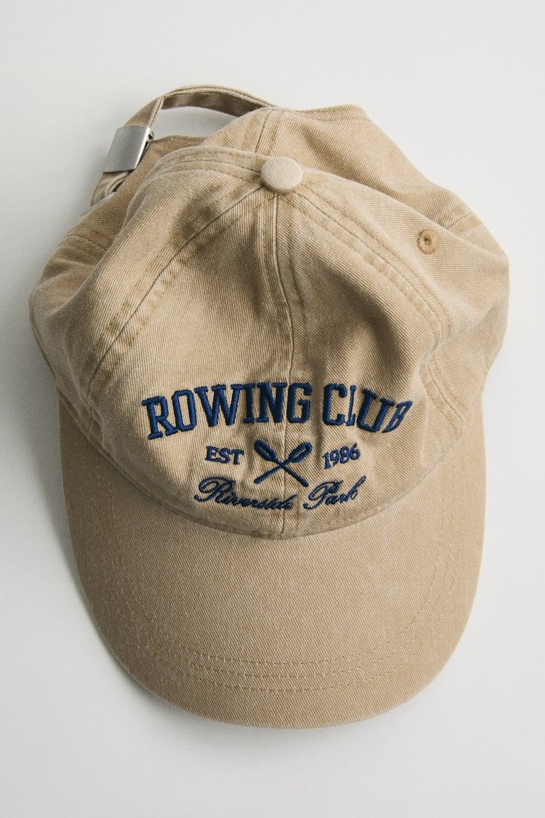 Embroidered-motif Twill Cap